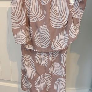 Tropical print pink romper